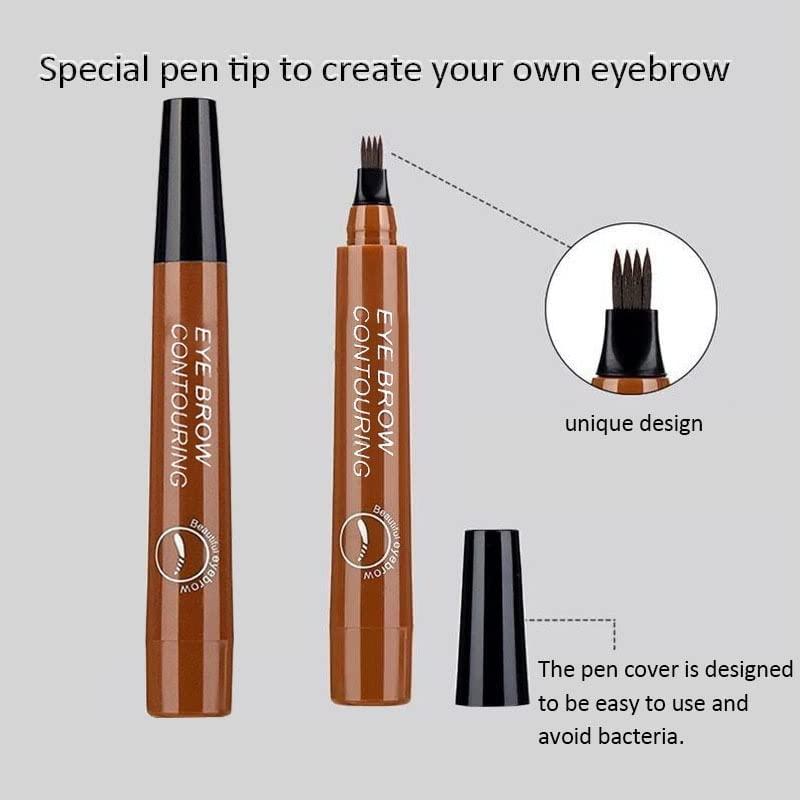 Waterproof 4 Points Microblading Eyebrow Pen with a Micro-Fork Tip Applicator Roposo Clout