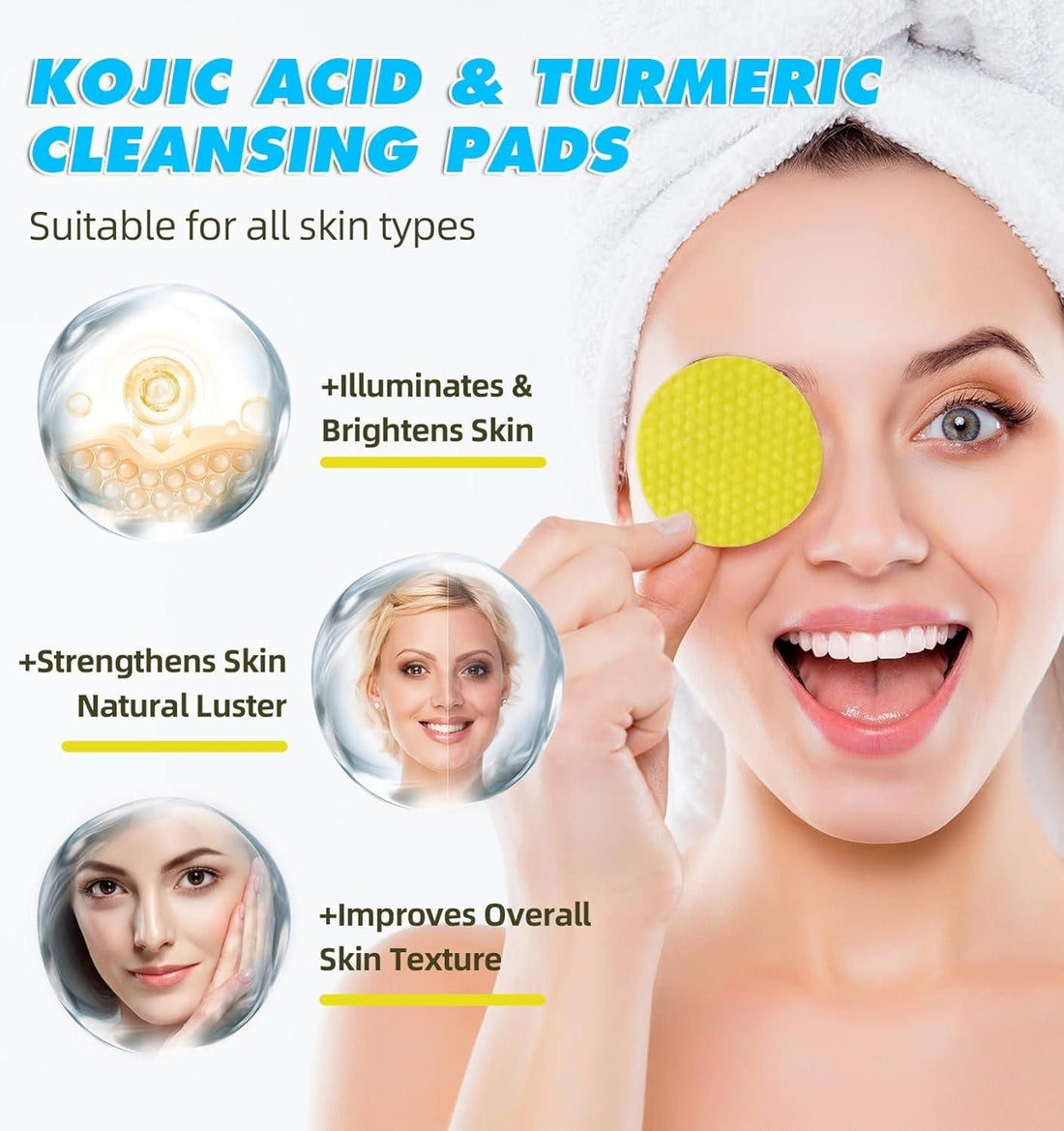 Turmeric Kojic Acid Cleansing Pads for Radiant Skin – Your Essential Face Wipes