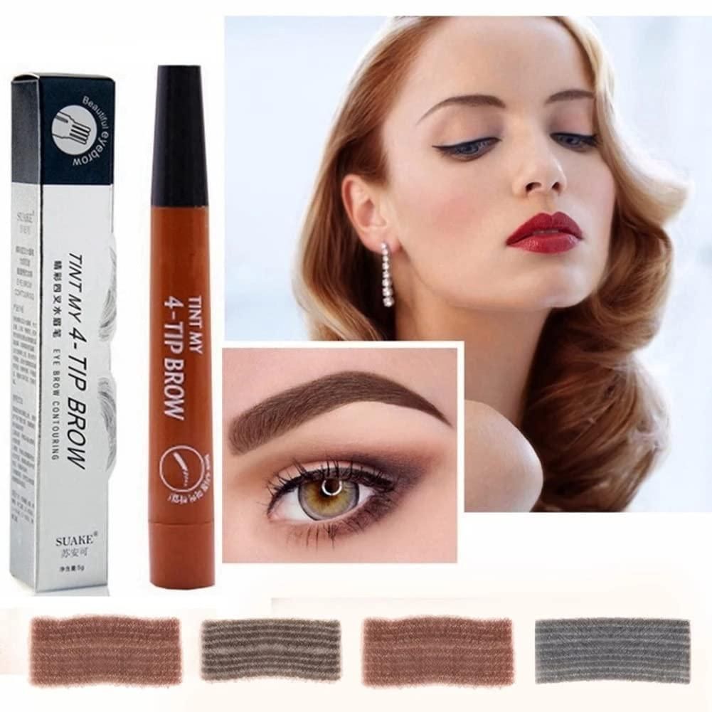 Waterproof 4 Points Microblading Eyebrow Pen with a Micro-Fork Tip Applicator Roposo Clout