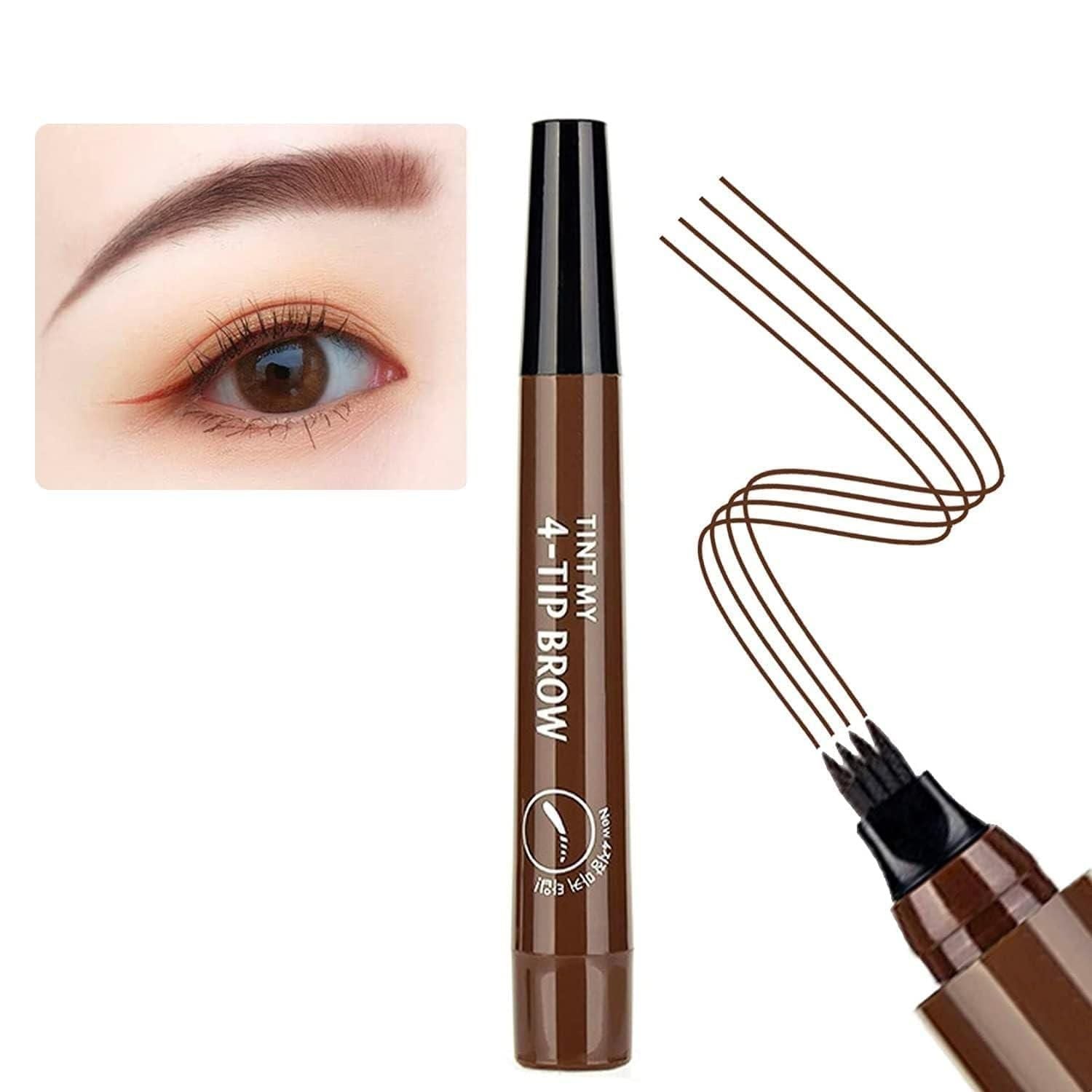 Waterproof 4 Points Microblading Eyebrow Pen with a Micro-Fork Tip Applicator Roposo Clout