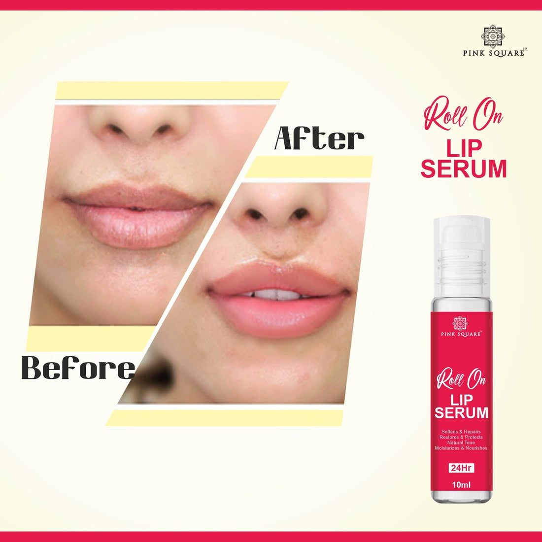 Lip Serum Roll On, - Advanced Brightening Therapy for Soft, Moisturised Lips With Glossy & Shine- 10ml Roposo Clout