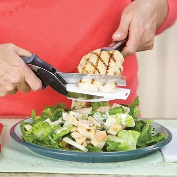 2 in 1 Kitchen Knife with Spring Action - Cleaver Cutter Comes with Locking Hinge Roposo Clout